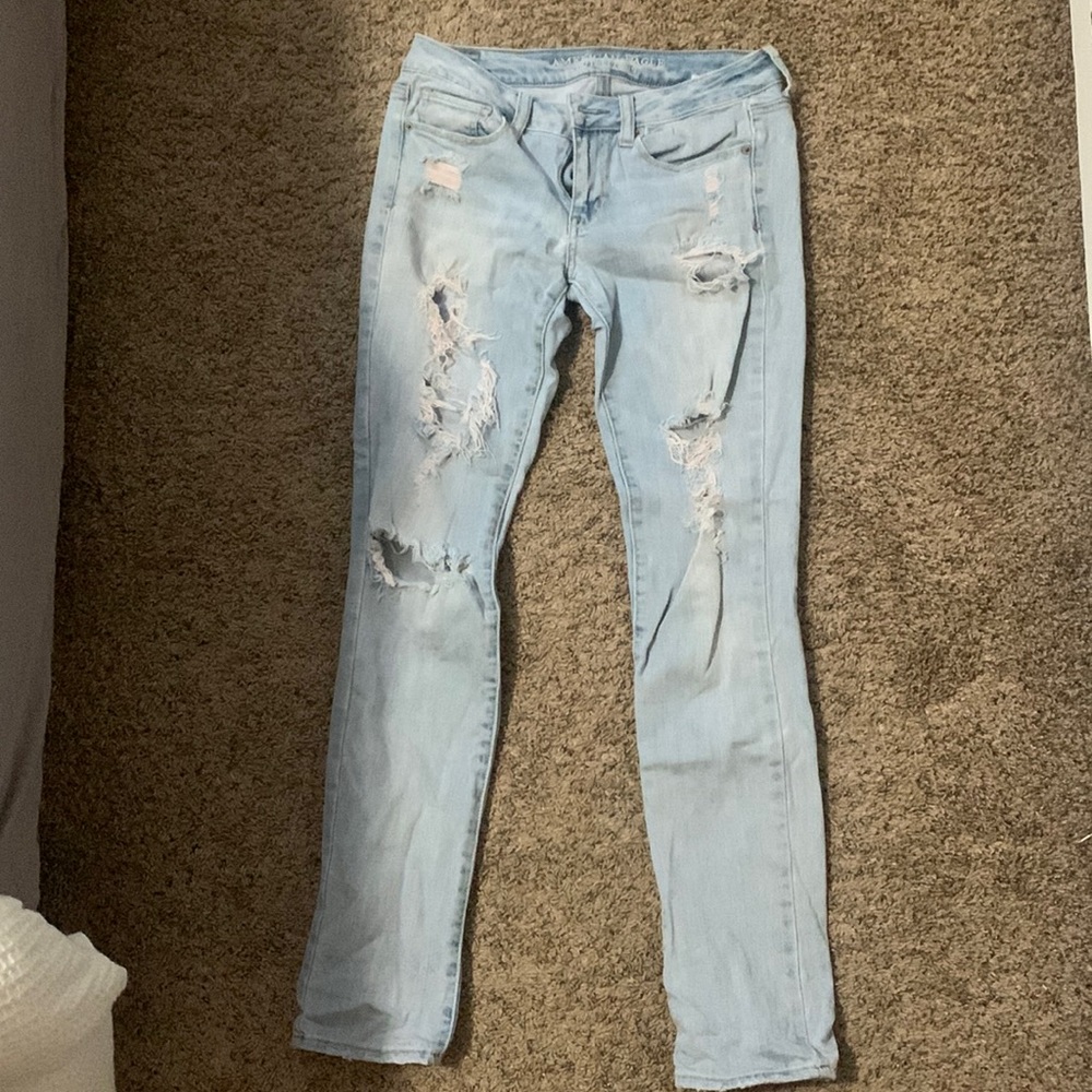 American Eagle Skinny Stretch Ripped Jeans